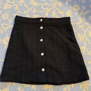 H&M Black Mini Skirt with Button Detail